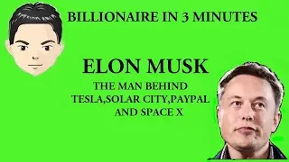 BIllionaire Elon Musk in 3 minutes (Man behind Tesla, SpaceX and Solar city)