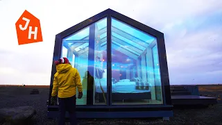 Ultra Modern 100% Glass TINY HOUSE Tour in VOLCANO Lava Fields | The Best Airbnb I've Ever Seen.