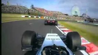 Kimi Räikkönen overtakes Schumacher - Suzuka 2005