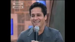 Cantor Leonardo participando do programa Domingão do Faustão, em 13/junho/1999.