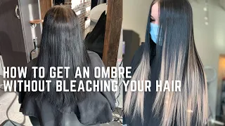 Hair transformation: using extensions to create a black to white blonde balayage