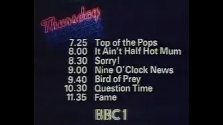Thursday 13th May 1982 BBC1