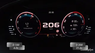 2022 SKODA Octavia RS 2.0 TSI 245hp 7°DSG Acceleration 0-100-200kmh, 80-120kmh, 60-100kmh