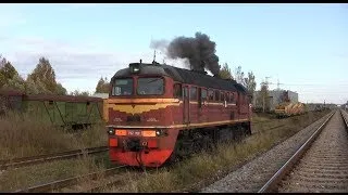 Запуск дизеля тепловоза М62-1198 / Engine start of M62-1198 at Jelgava PMS