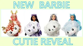 New Barbie Cutie Reveal Winter Sparkle Series dolls: 🦉 Owl, 🦌 Deer, 🐶 Husky and 🐻‍ Polar Bear