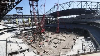 Construction of Globe Life FIeld in Arlington, TZ is over 70 percent complete