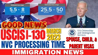 US Immigration - USCIS I-130 and NVC Processing Time for Spouse, Child, & Parent Visas in March 2023