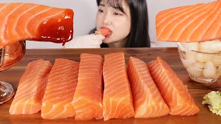 Whole salmon 🐟 Eat raw salmon sashimi!! ASMR MUKBANG