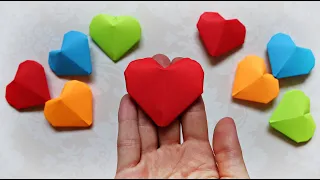 Origami 3D Heart (Very Easy) | How to make puffy paper heart | Maison Zizou