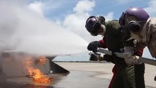 Marines Conduct Aircraft Firefighting Training