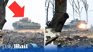 The battle for Stepove: Two Ukraine Bradleys surrounded and destroy Russian T-90M combat tank