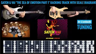 Satch & Vai "The Sea of Emotion Part 1" Backing track with scale diagrams