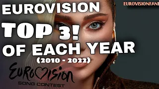 EUROVISION | TOP 3 - OF EACH YEAR! (2010 - 2022)