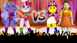 DANCE WHEEL -  Ankha VS Squid Doll VS Cute Chica VS Gawr Gura