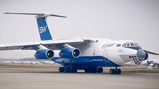 Ilyushin IL-76TD Silk Way Airlines l 4K-AZ40 l Zürich Airport CLOSE UP PUSH BACK / LOUD ENGINE START