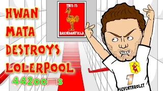 Steven Gerrard Red Card/Stamp BY JUAN MATA🐓Liverpool vs Man Utd👹 1-2 22.3.15 Mata Song Cartoon