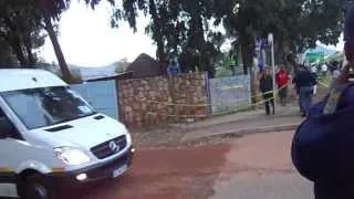 PRESIDENT BARACK OBAMA LEAVING DESMUND TUTU CENTRE,  MASIPHUMELELE, CAPE TOWN,  06/30/13