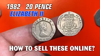Как продать монеты 20 пенсов Елизаветы II 1982 года онлайн - сколько денег?