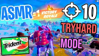 ASMR Gaming 😴 Fortnite Tryhard Solo Win! Relaxing Gum Chewing 🎮🎧 Controller Sounds + Whispering 💤