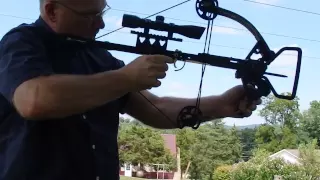 shooting the 150 lb mini in-line vertical crossbow
