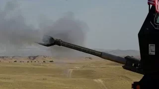 U.S. Army Artillerymen Firing The M Triple 7 Howitzer