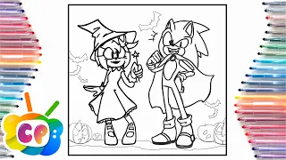 Sonic coloring pages/Sonic and Amy on Halloween/Elektronomia x Stahl x RUD - Caramel [NCS Release]