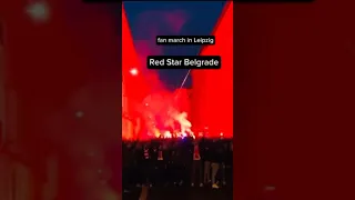 Fan March in Leipzig: RB Leipzig vs. Red Star Belgrade #pyro #police #ultras