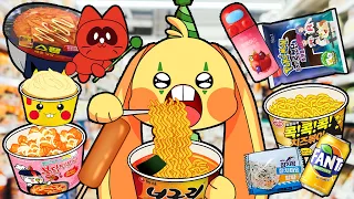 🥡Convenience Store Pokemon breads Buldak tteokbokki Mukbang - Bunzo Bunny | POPPY PLAYTIME Animation