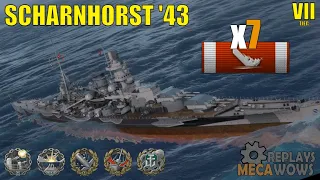 Battleship Scharnhorst '43 7 Kills & 215k Damage | World of Warships Gameplay