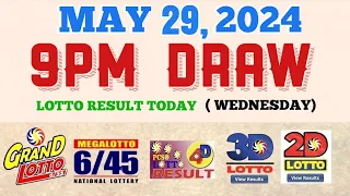 Lotto Result Today 9pm draw May 29, 2024 6/55 6/45 4D Swertres Ez2 PCSO#lotto