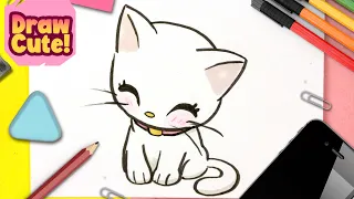 How to Draw a Cute Cat Very Easy 💖  easy drawings 💖 How to draw cute animals