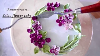 How to make Lilac flower cake | Italian meringue buttercream | Buttercream flower cake