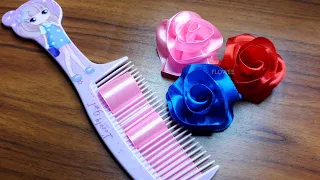 Amazing ribbon flower trick : how to make Ribbon Roses easy with hair comb - DIY