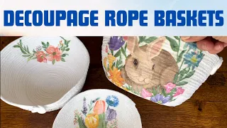 Decoupage a NAPKIN with NO WRINKLES Onto a Rope Bowl