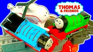 Harold's High-Flying Rescue Trackmaster Percy Vs Thomas Accidents Crashes Toy Fun