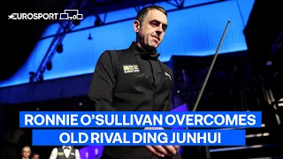 Ronnie O’Sullivan reacts after beating old rival Ding Junhui at Ally Pally 🚀 | The Masters 2024