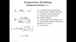 CE 433 - Class 11 (25 Sept 2018) Evaporation, cont.