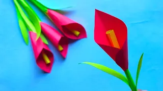 Easy paper Tulips 🌷| paper flower making |