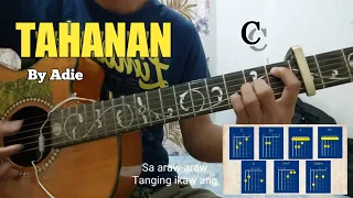 Adie 'TAHANAN' ( Guitar tutorial Chords w/ Lyrics ) Capo 3rd fret