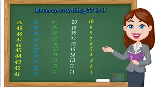 Reverse counting 50 to 1 | Counting with music & animation | Backward counting #counting