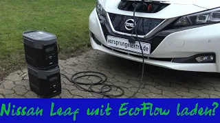 EcoFlow Delta 1260 Wh 100% auf 0% lädt den Nissan Leaf 40 kWh