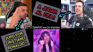 Lazypopa reacciona a DjMariio jurando por Cristiano Ronaldo en Among Us