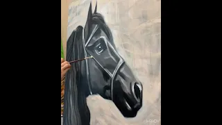 Как рисовать лошадь 🐎 Живопись акриловыми красками