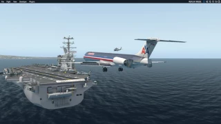 Landing an MD-82 on an Aircraft Carrier (X-Plane 11)