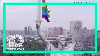 Flag waves for Kyiv Pride