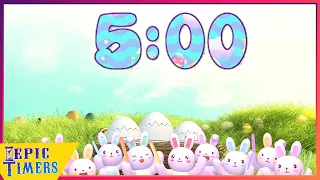 Happy Easter 5 Minute Timer with Hopping Fun Music!