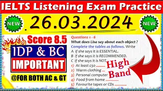 IELTS LISTENING PRACTICE TEST 2024 WITH ANSWERS | 26.03.2024