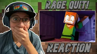 RAGE QUIT! || "ANGRY ALEX" 🎵 [VERSION A+B] Minecraft Animation Music Video REACTION