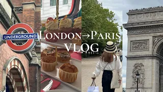 【London-Paris Vlog】ヨーロッパ旅 前編🇬🇧🇫🇷ユーロスターでロンドンからパリへ 🚆アフタヌーンティーバス | ショッピング |凱旋門