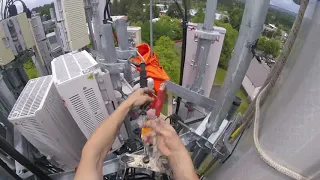 Mounting antenna on cell tower